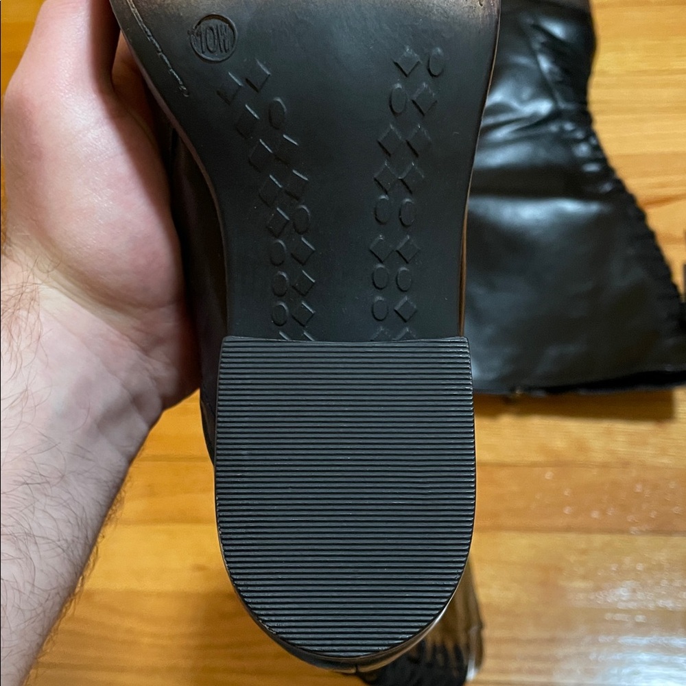 NWT Torrid Black Leather Lace Back Knee-High Boots Size 10 Wide - Picture 5 of 7